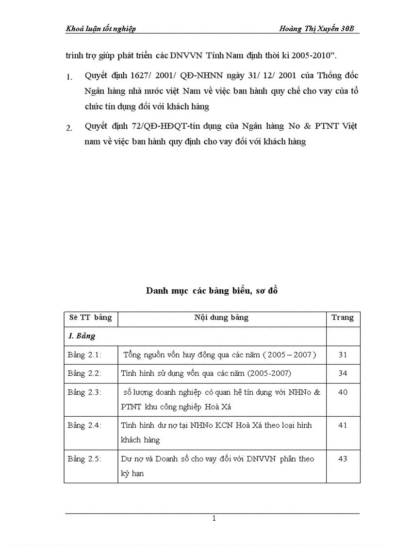 image for page Giải pháp mở rộng tín dụng đối với DNVVN tại Ngân hàng Nông nghiệp và phát triển nông thôn Khu công nghiệp Hoà xá tỉnh Nam Định 1