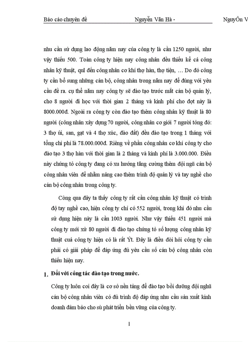 image for page Phương hướng nâng cao kết quả công tác đào tạo và phát triển nguồn nhân lực của Công ty sông đà I 1