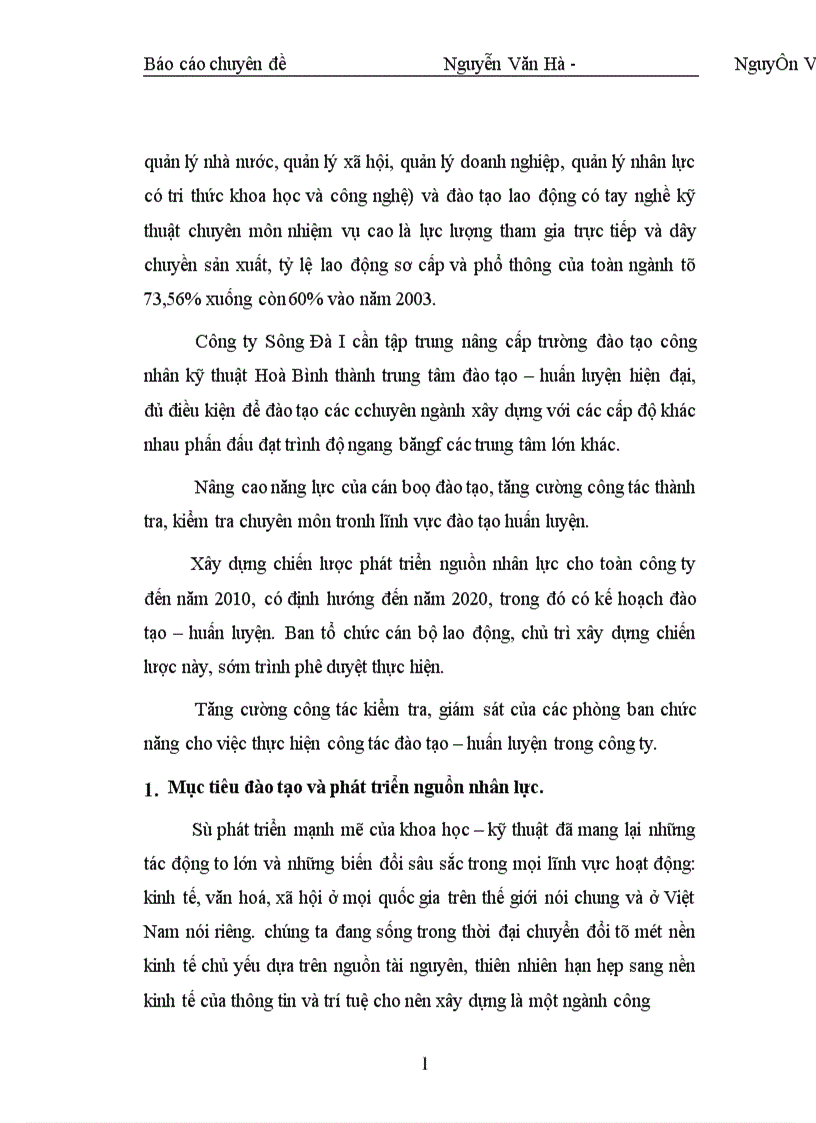 image for page Phương hướng nâng cao kết quả công tác đào tạo và phát triển nguồn nhân lực của Công ty sông đà I 1