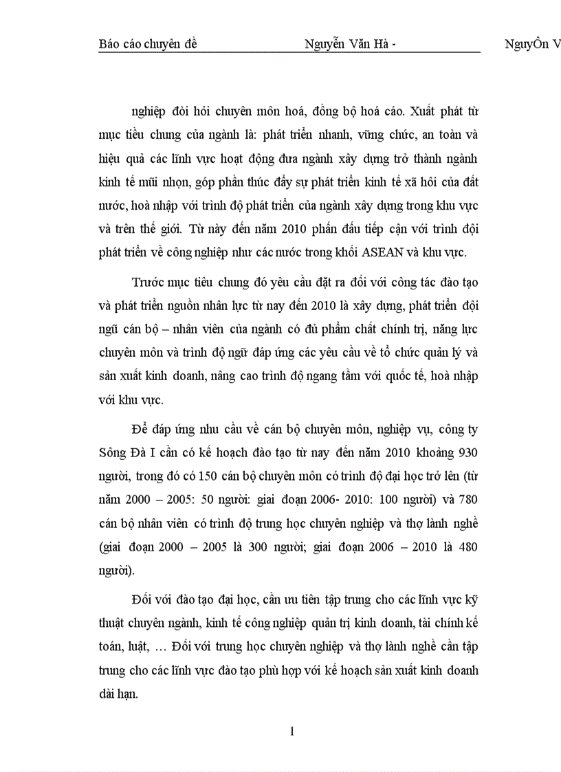 image for page Phương hướng nâng cao kết quả công tác đào tạo và phát triển nguồn nhân lực của Công ty sông đà I 1