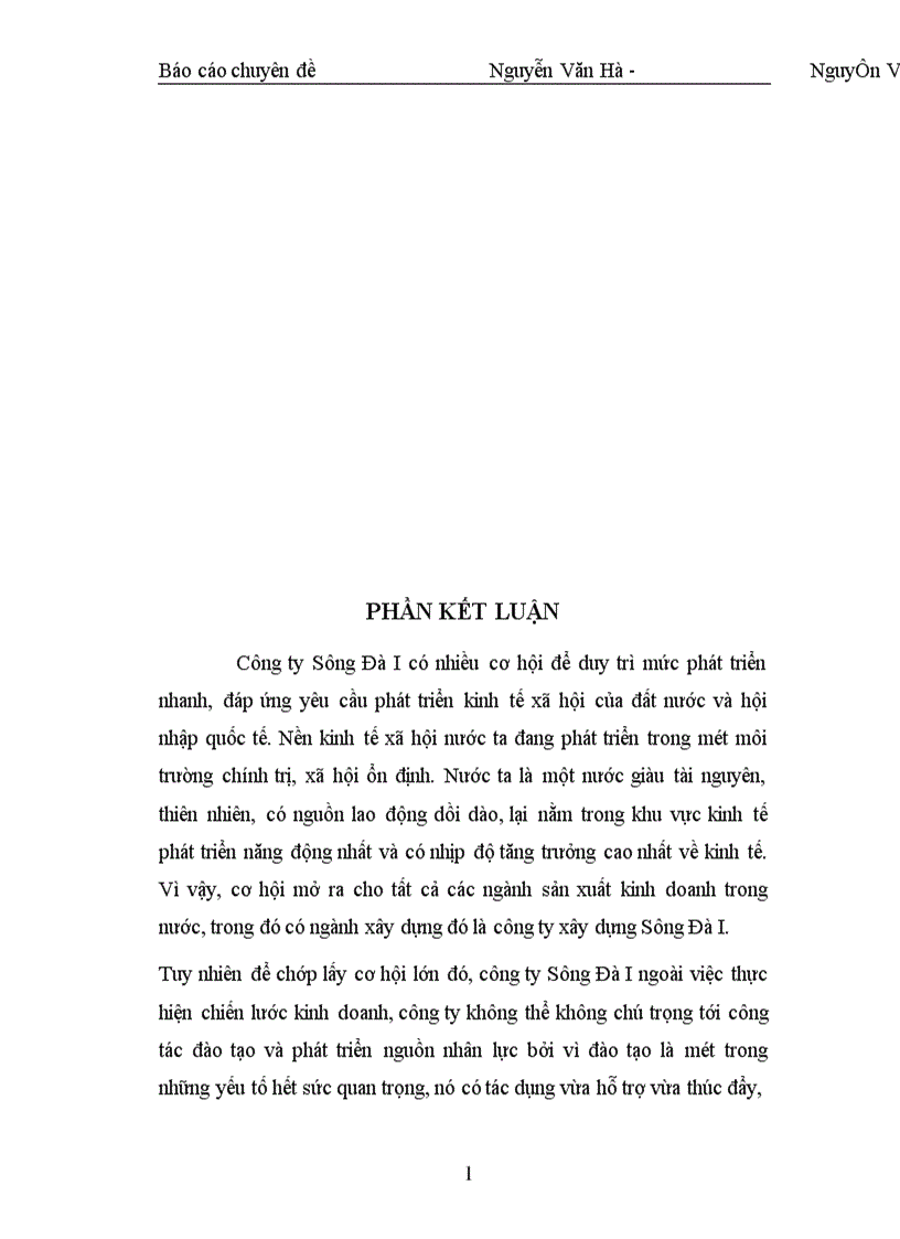 image for page Phương hướng nâng cao kết quả công tác đào tạo và phát triển nguồn nhân lực của Công ty sông đà I 1