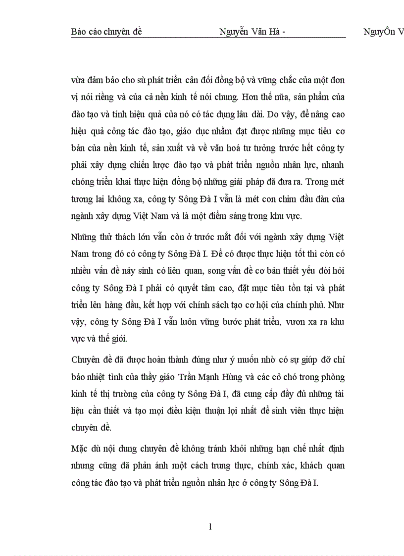 image for page Phương hướng nâng cao kết quả công tác đào tạo và phát triển nguồn nhân lực của Công ty sông đà I 1