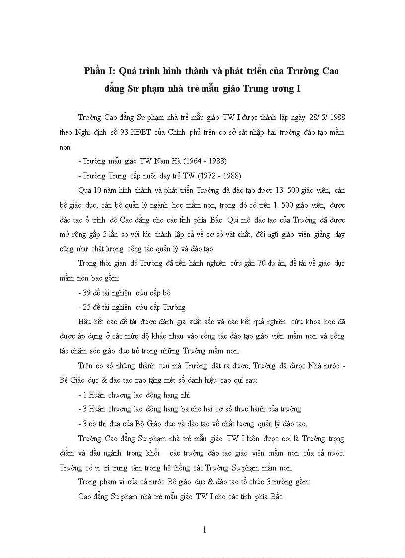 image for page Thực trạng công tác quản lý đào tạo tại trường Cao đẳng sư phạm nhà trẻ mẫu giáo TW I