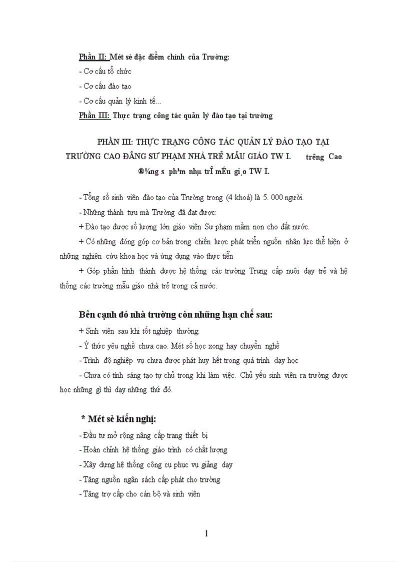 image for page Thực trạng công tác quản lý đào tạo tại trường Cao đẳng sư phạm nhà trẻ mẫu giáo TW I