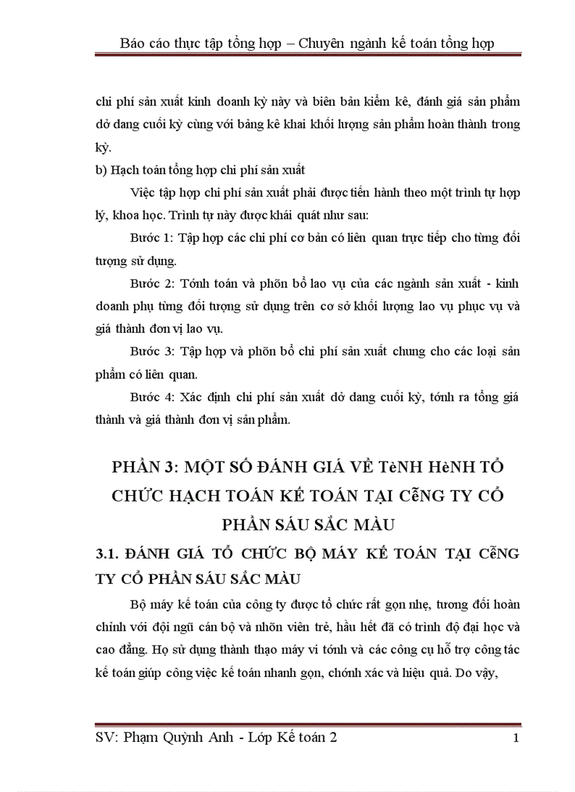 image for page Một số đánh giá về tình hình tổ chức hạch toán kế toán tại công ty Cổ phần Sáu Sắc Màu