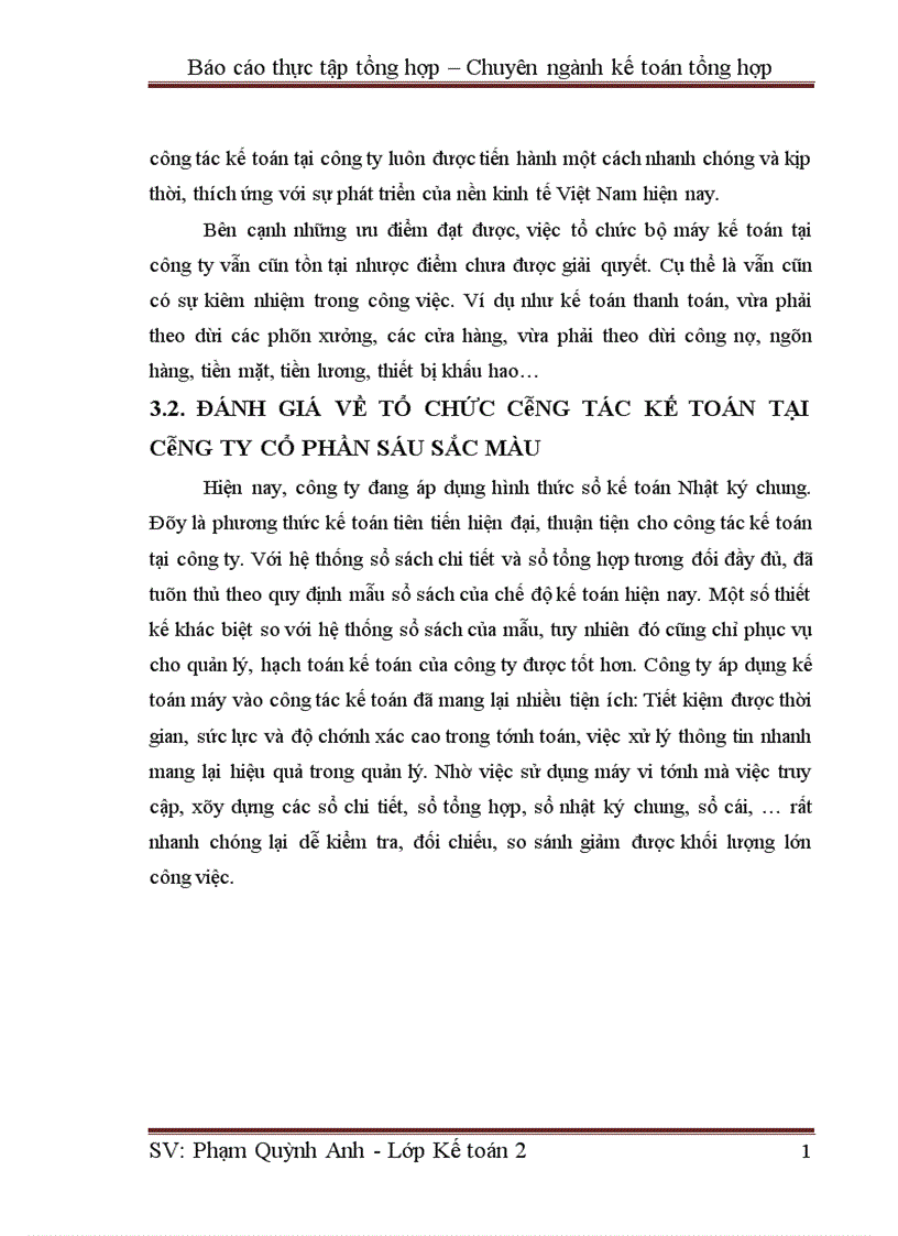 image for page Một số đánh giá về tình hình tổ chức hạch toán kế toán tại công ty Cổ phần Sáu Sắc Màu