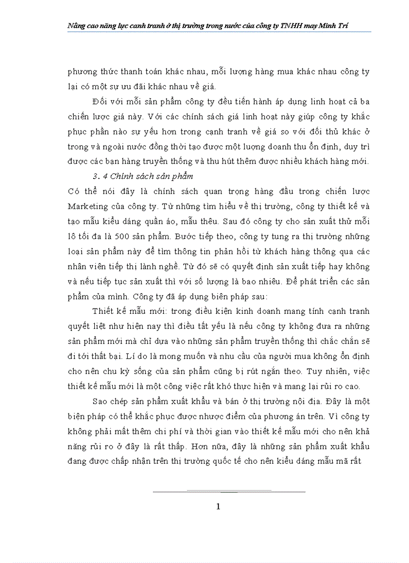 image for page Nâng cao năng lực cạnh tranh ở thị trường trong nước của Công ty TNHH may Minh Trí