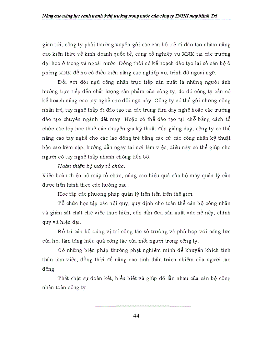 image for page Nâng cao năng lực cạnh tranh ở thị trường trong nước của Công ty TNHH may Minh Trí