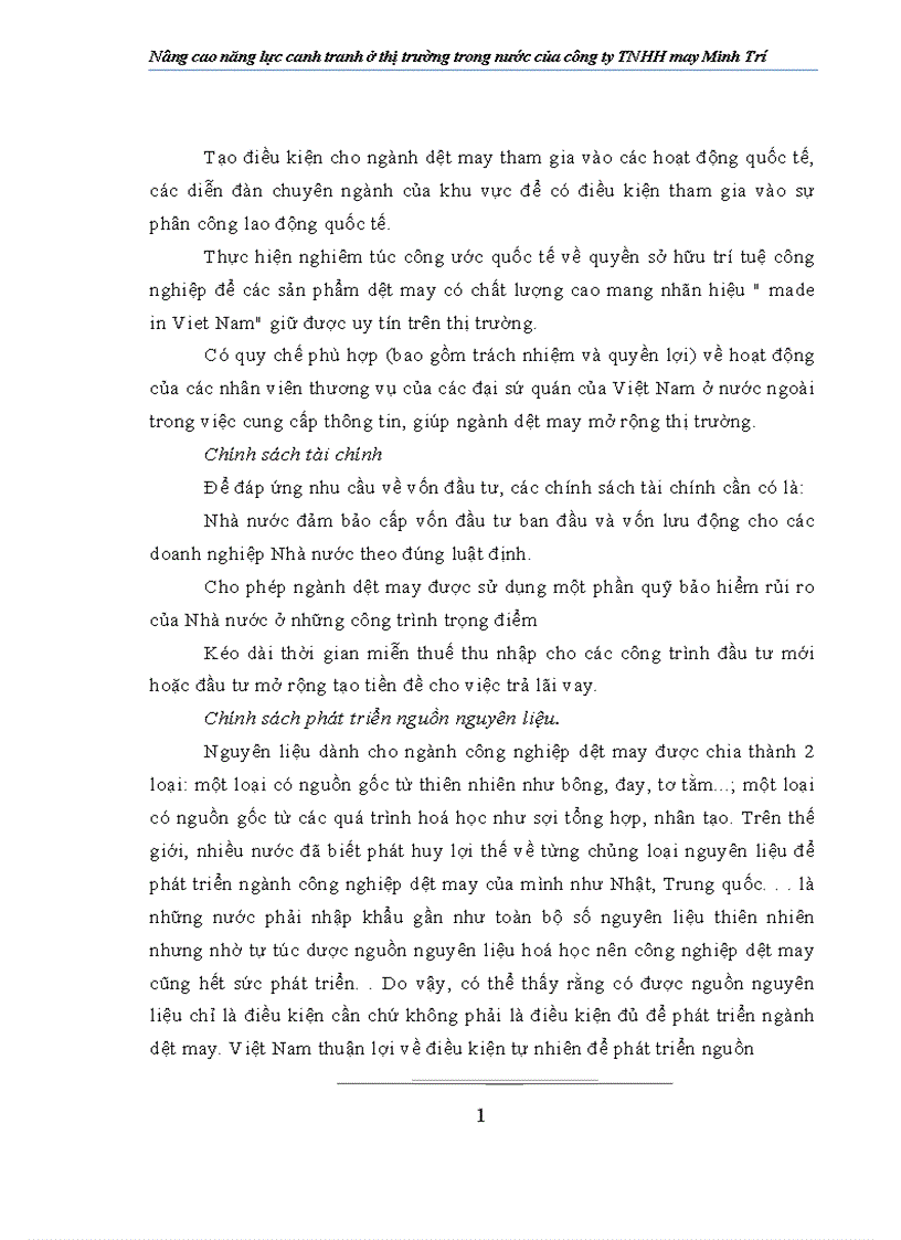 image for page Nâng cao năng lực cạnh tranh ở thị trường trong nước của Công ty TNHH may Minh Trí