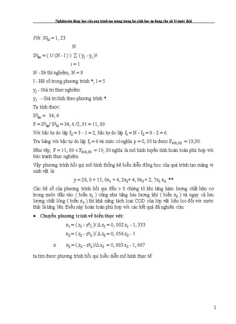 image for page Nghiên cứu động học của quá trình tạo màng trong lọc sinh học áp dụng cho xử lý nước thải