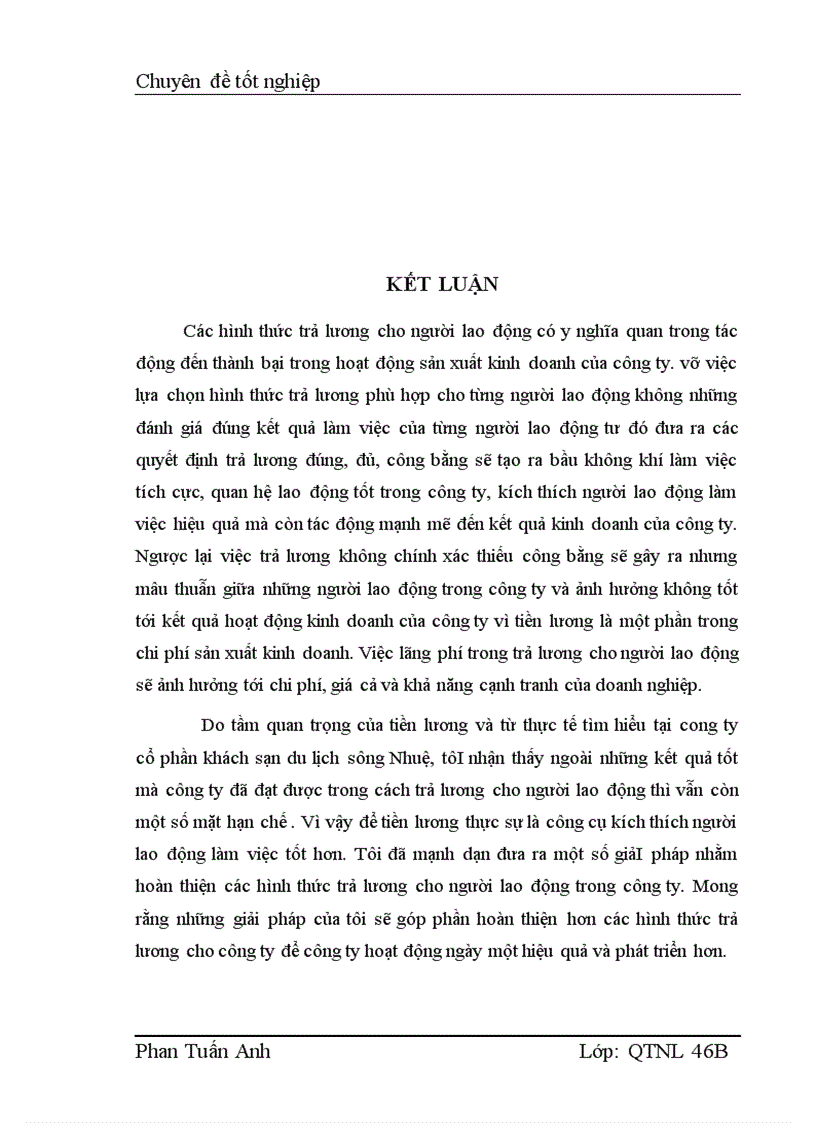 image for page Một số giải pháp nhằm hoàn thiện các hình thức trả lương cho người lao động tại công ty cổ phần Khách Sạn Du Lịch Sông Nhuệ
