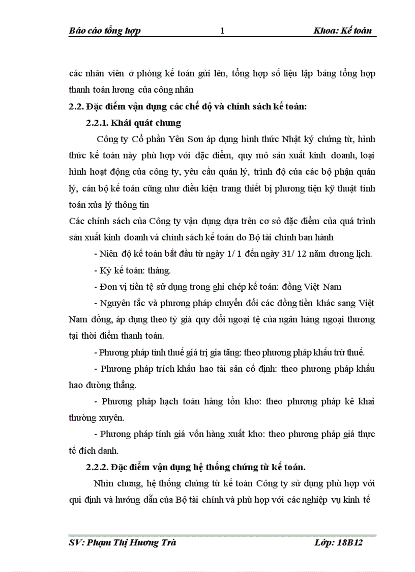 image for page Đặc điểm tổ chức hạch toán kế toán tại Công ty cổ phần Yên Sơn