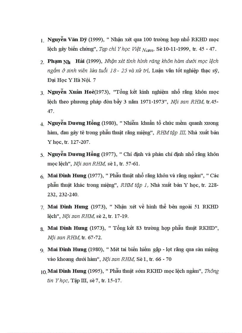 image for page Nhận xét đặc điểm lâm sàng X quang và đánh giá kết quả phẫu thuật RKHD mọc lệch mọc ngầm dưới gây mê nội khí quản