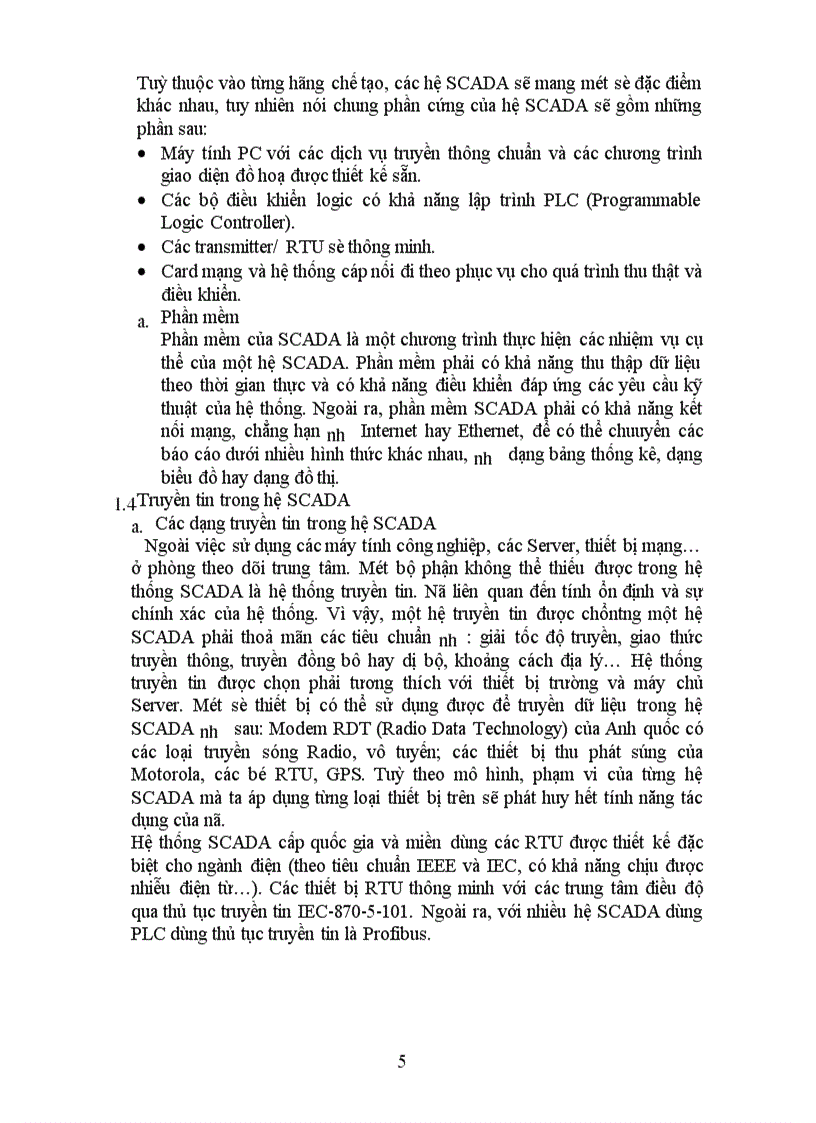 image for page Phần cứng và phần mềm của hệ SCADA