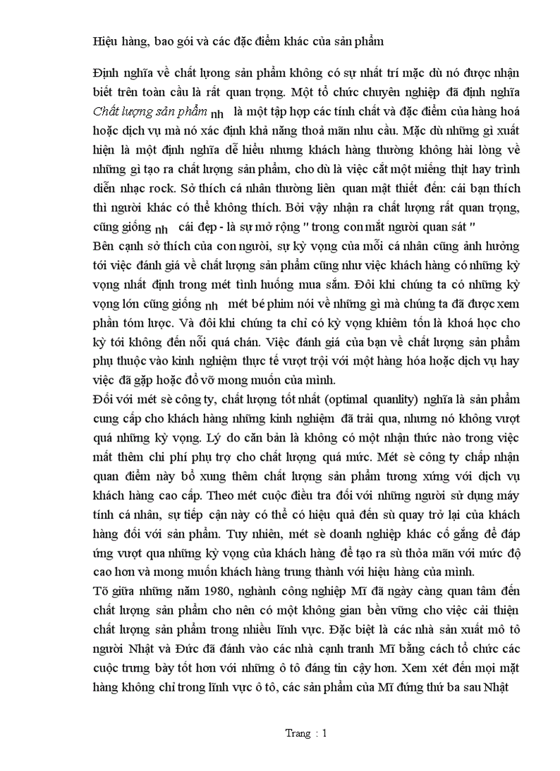 image for page Hiệu hàng bao gói và các đặc điểm khác của sản phẩm 1