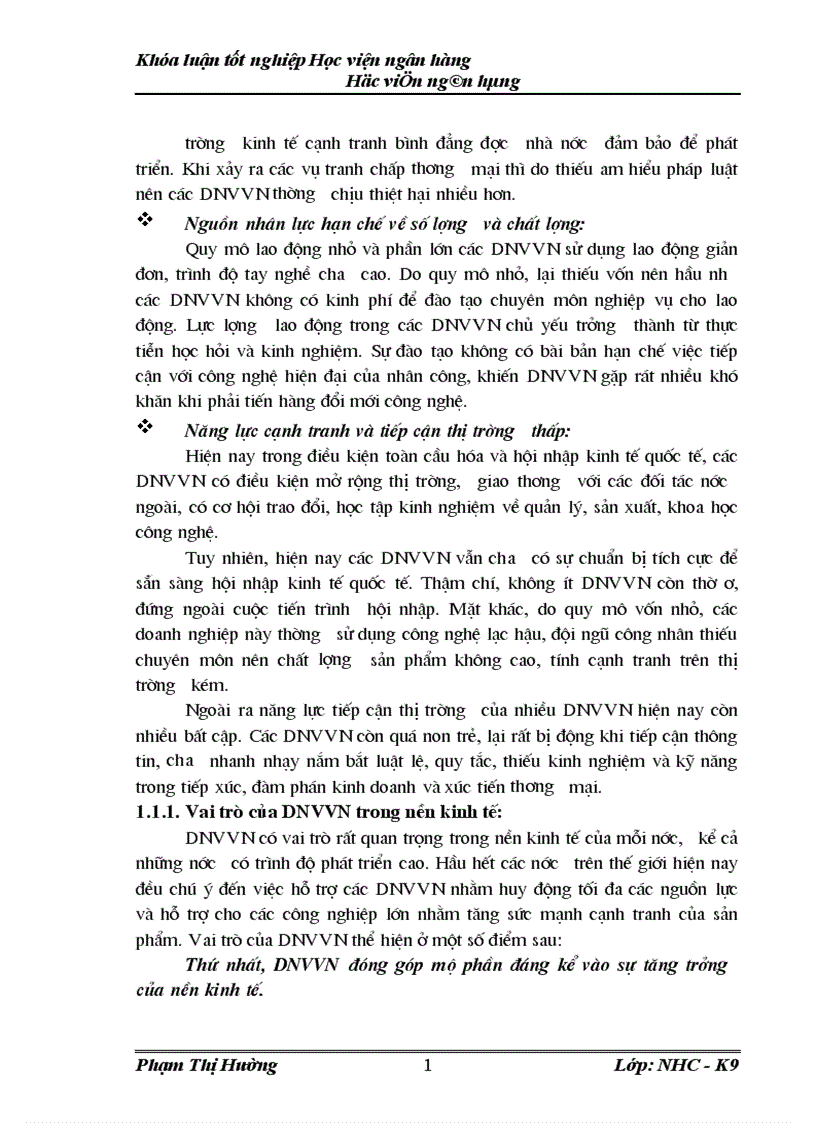 image for page Giải pháp quản lý rủi ro tín dụng đối với doanh nghiệp vừa và nhỏ tại ngân hàng đầu tư và phát triển việt nam chi nhánh Quang Trung 1
