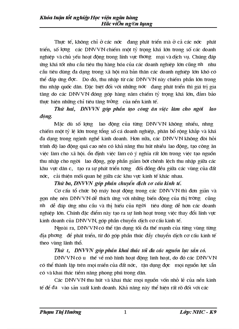 image for page Giải pháp quản lý rủi ro tín dụng đối với doanh nghiệp vừa và nhỏ tại ngân hàng đầu tư và phát triển việt nam chi nhánh Quang Trung 1