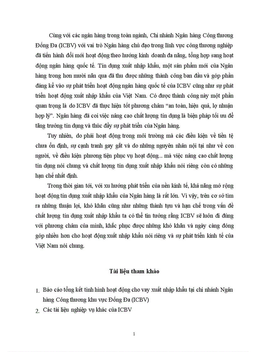 image for page Một số giải pháp nhằm nâng cao chất lượng tín dụng xuất nhập khẩu tại Chi nhánh Ngân hàng Công thương khu vực Đống Đa 1