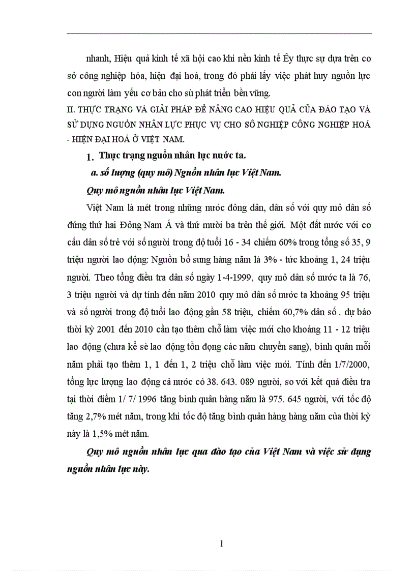 image for page Thực trạng và giải pháp để nâng cao hiệu quả của đào tạo và sử dụng nguồn nhân lực phục vụ cho sự nghiệp công nghiệp hoá hiện đại hoá ở Việt Nam 1