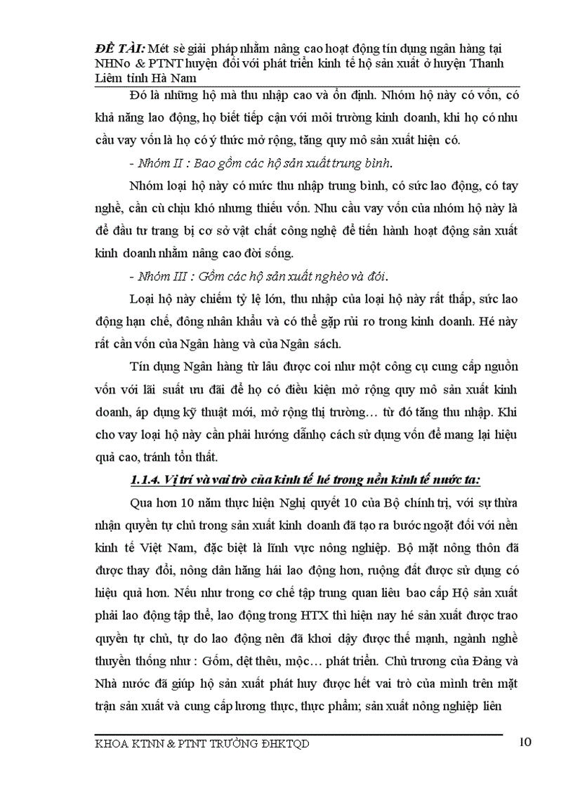 image for page Một số giải pháp cho Tín dụng ở NHNo PTNT huyện đối với phát triển kinh tế hộ sản xuất tại huyện Thanh Liêm tỉnh Hà Nam