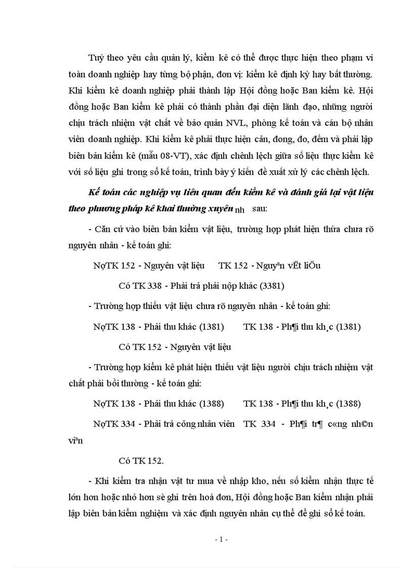 image for page Thực tế tổ chức kế toán nguyên vật liệu trong các doanh nghiệp sản xuất kinh doanh