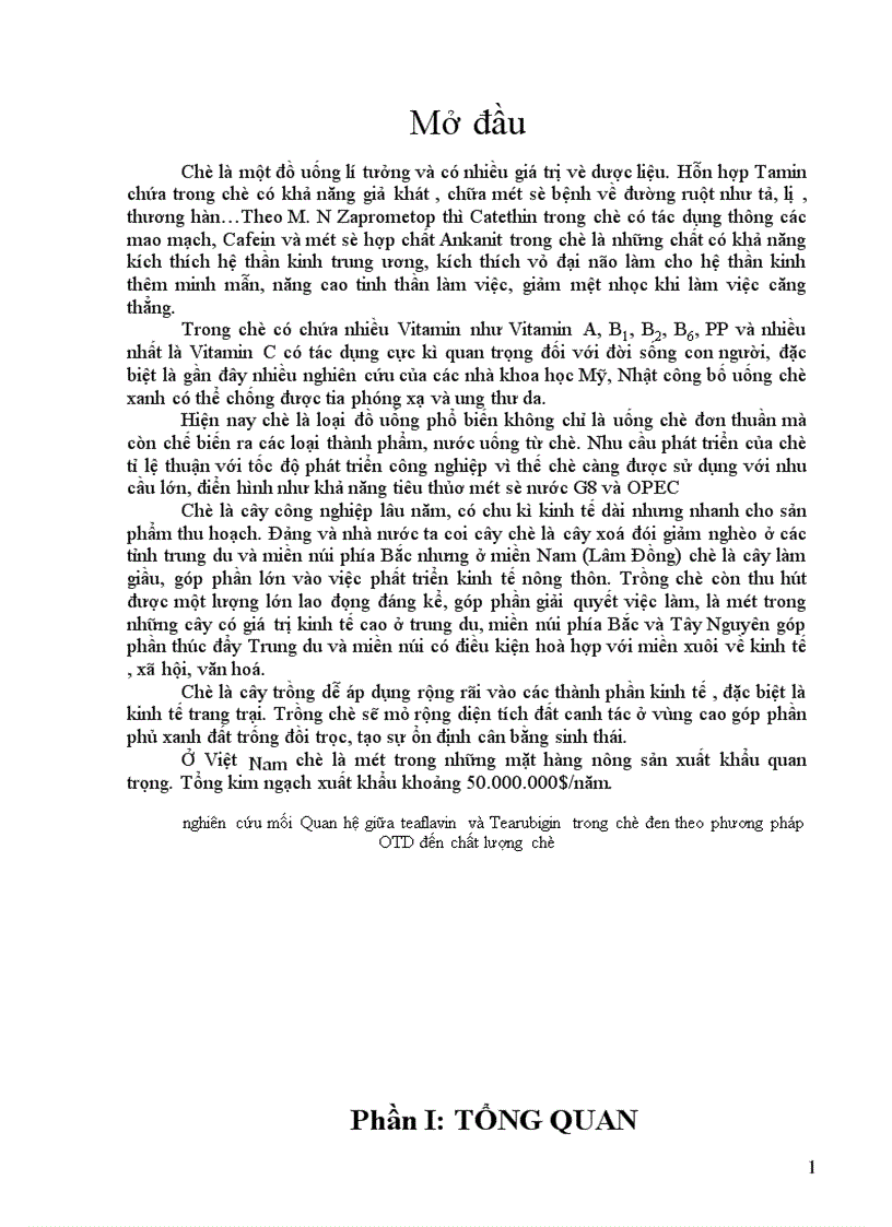 image for page nghiên cứu mối Quan hệ giữa teaflavin và Tearubigin trong chè đen theo phương pháp OTD đến chất lượng chè