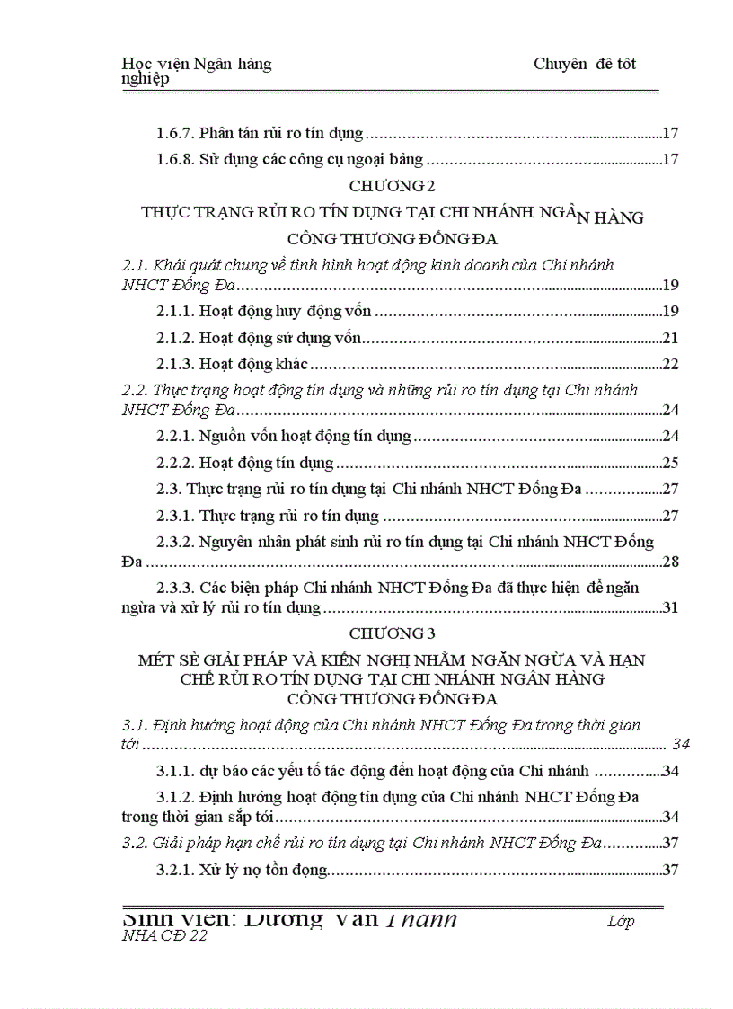 image for page Giải pháp hạn chế rủi ro tín dụng tại Chi nhánh Ngân hàng Công Thương khu vực Đống Đa 1