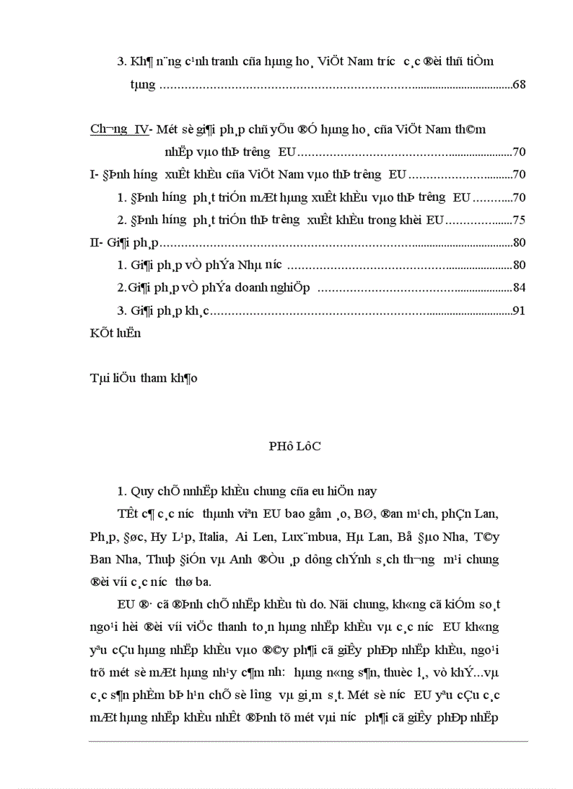 image for page Tự do hóa trong EU và khả năng thâm nhập thị trường EU của hàng hoá Việt Nam
