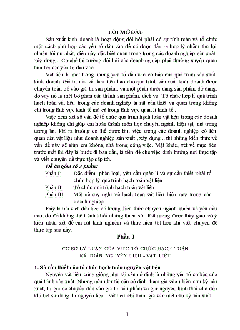 Một số kiến nghị về hạch toán vật liệu hiện nay trong các doanh nghiệp