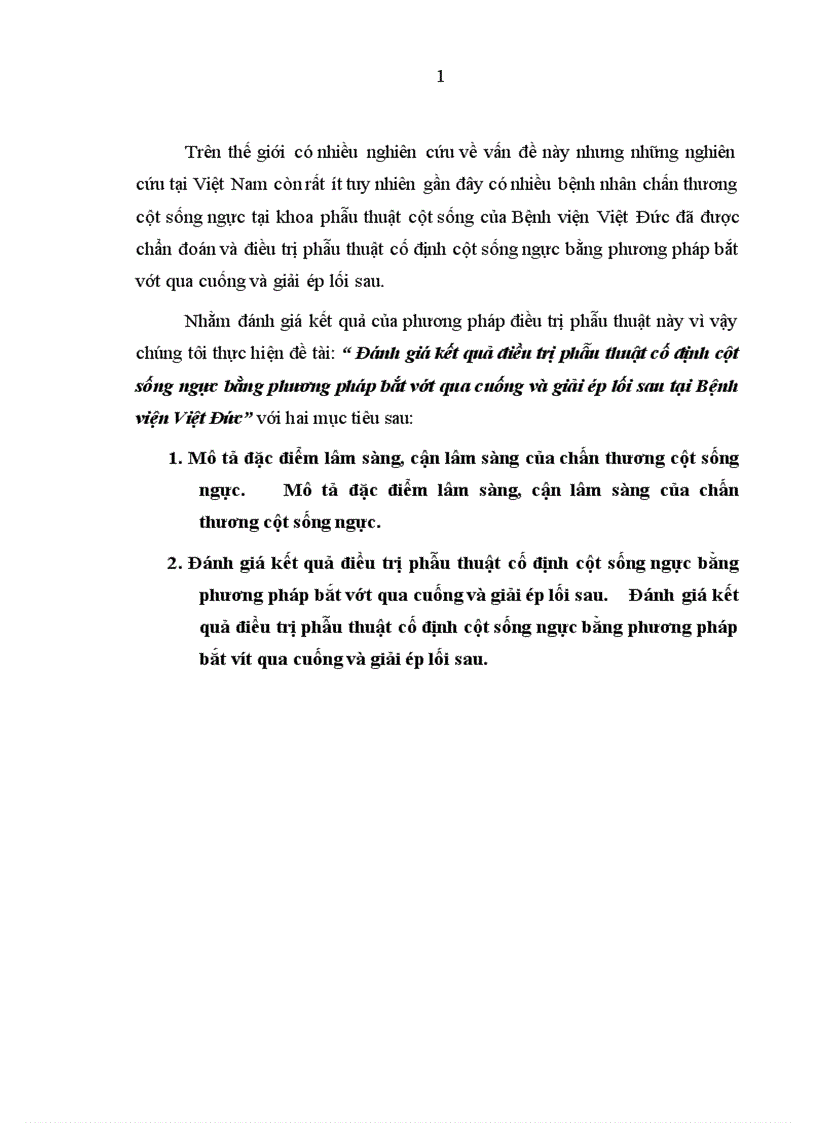 image for page Đánh giá kết quả điều trị phẫu thuật cố định cột sống ngực bằng phương pháp bắt vít qua cuống và giải ép lối sau tại Bệnh viện Việt Đức