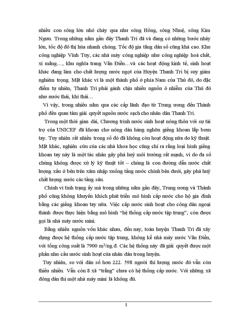 image for page Phân tích chi phí lợi ích của dự án cấp nước sinh hoạt cho các xã còn lại thuộc huyện Thanh Trì Hà Nội