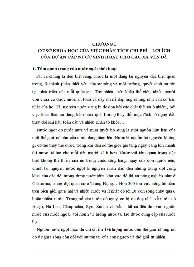 image for page Phân tích chi phí lợi ích của dự án cấp nước sinh hoạt cho các xã còn lại thuộc huyện Thanh Trì Hà Nội