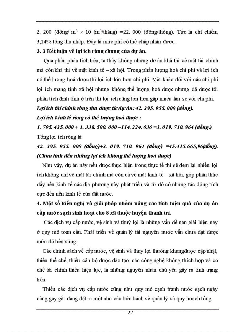 image for page Phân tích chi phí lợi ích của dự án cấp nước sinh hoạt cho các xã còn lại thuộc huyện Thanh Trì Hà Nội