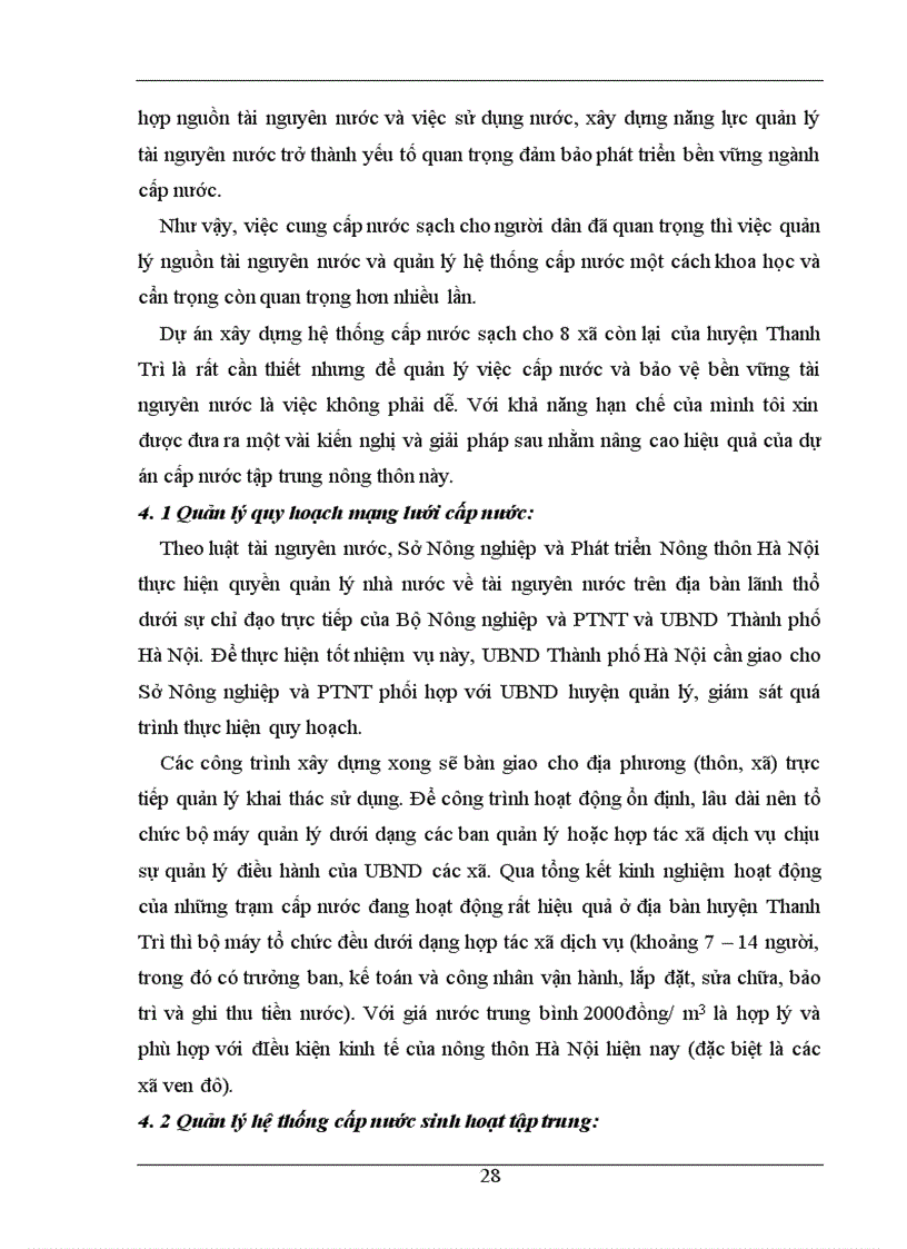 image for page Phân tích chi phí lợi ích của dự án cấp nước sinh hoạt cho các xã còn lại thuộc huyện Thanh Trì Hà Nội