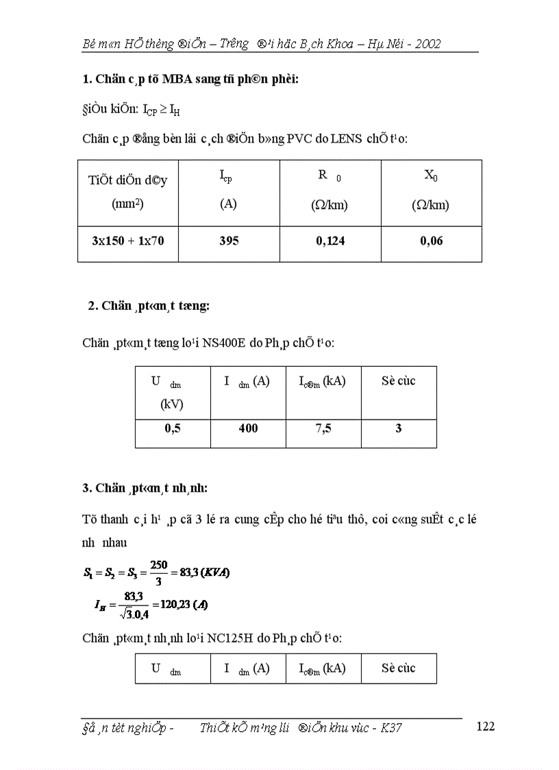 image for page Thiết kế mạng lưới điện khu vực 1