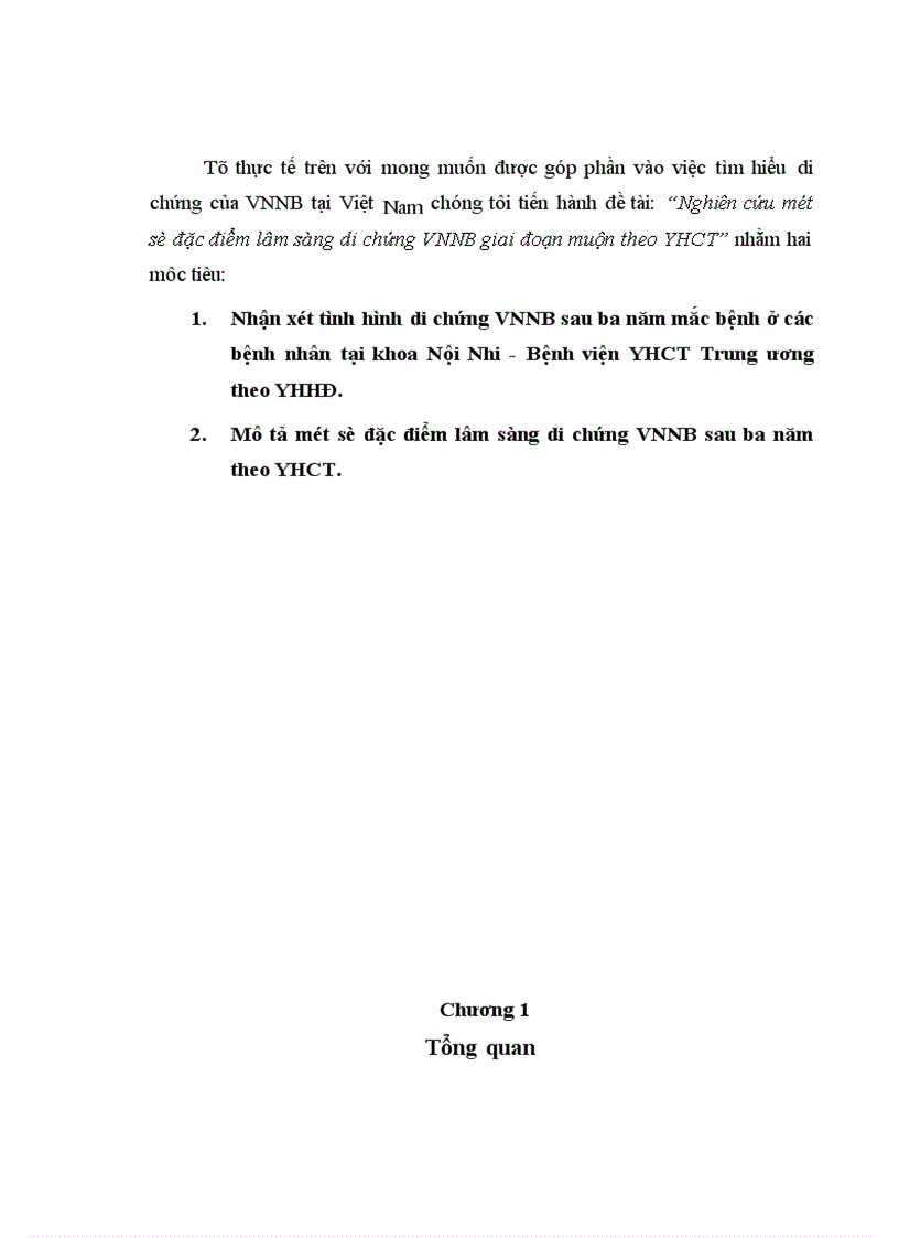 image for page Nghiên cứu một số đặc điểm lâm sàng di chứng VNNB giai đoạn muộn theo YHCT