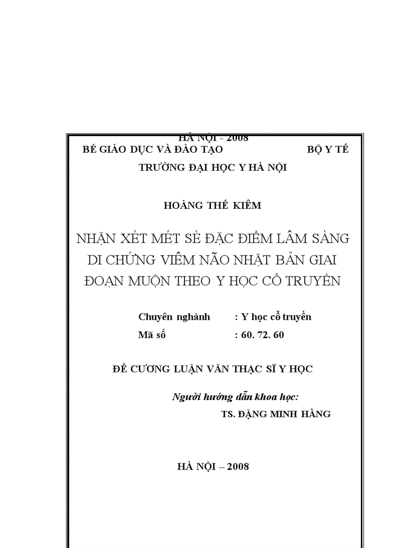image for page Nghiên cứu một số đặc điểm lâm sàng di chứng VNNB giai đoạn muộn theo YHCT