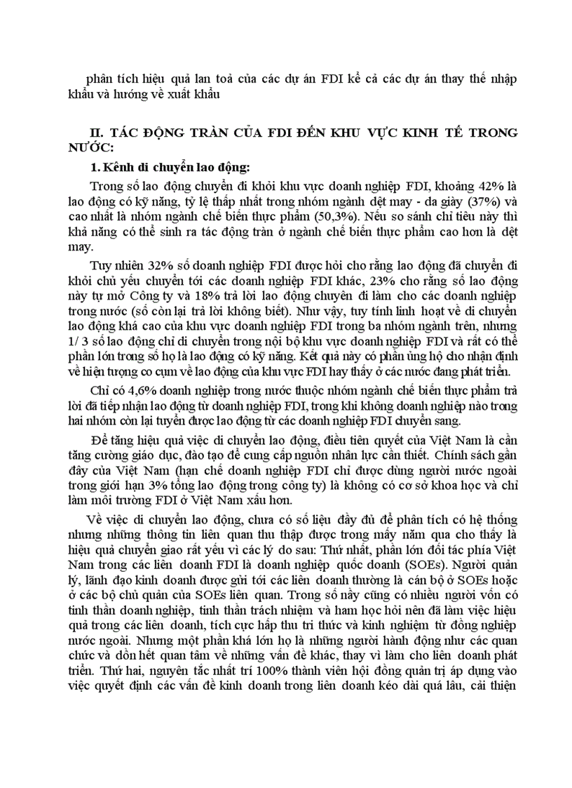 image for page Giải thích tác động tràn của FDI đến khu vực kinh tế trong nước 1