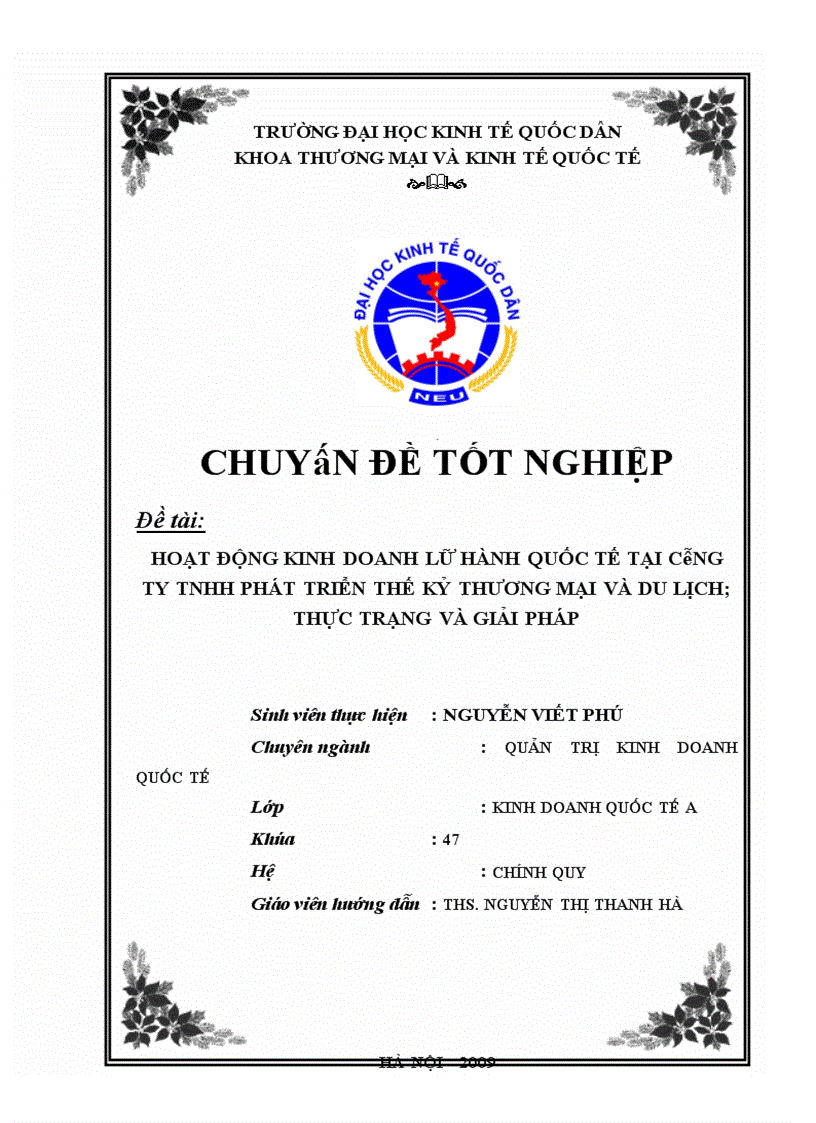 image for page Hoạt động kinh doanh lữ hành quốc tế tại công ty tnhh phát triển thế kỷ thương mại và du lịch thực trạng và giải pháp