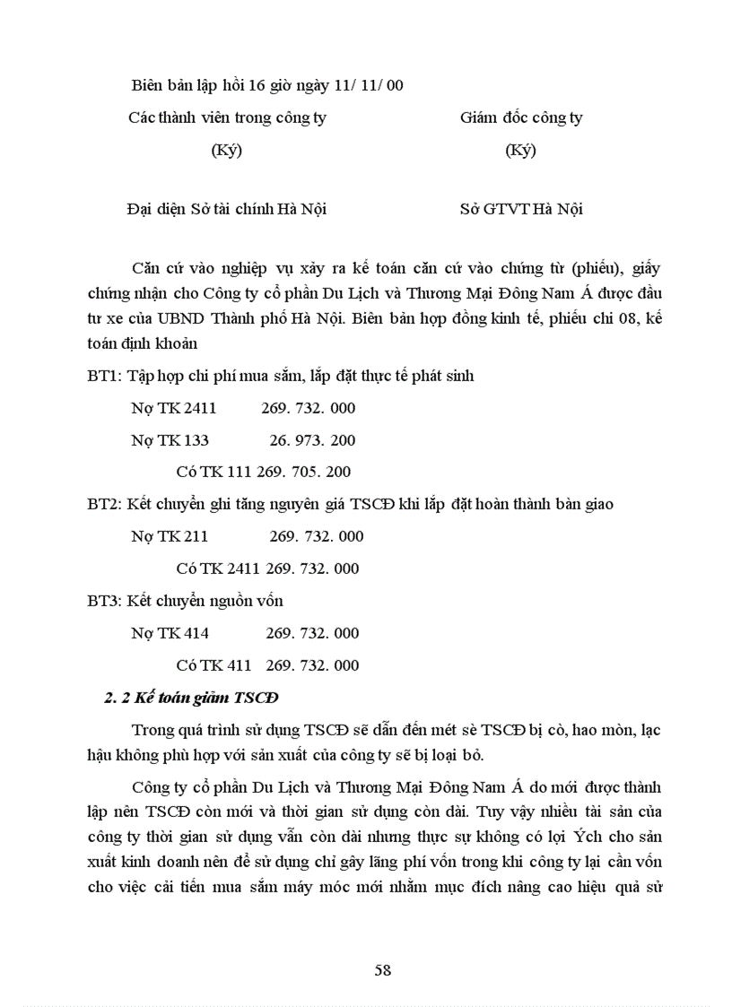 image for page Tổ chức hạch toán tài sản cố định với những vấn đề về quản lý và nâng cao hiệu quả sử dụng tài sản cố định tại Công ty cổ phần Du Lịch và Thương Mại Đông Nam á 1