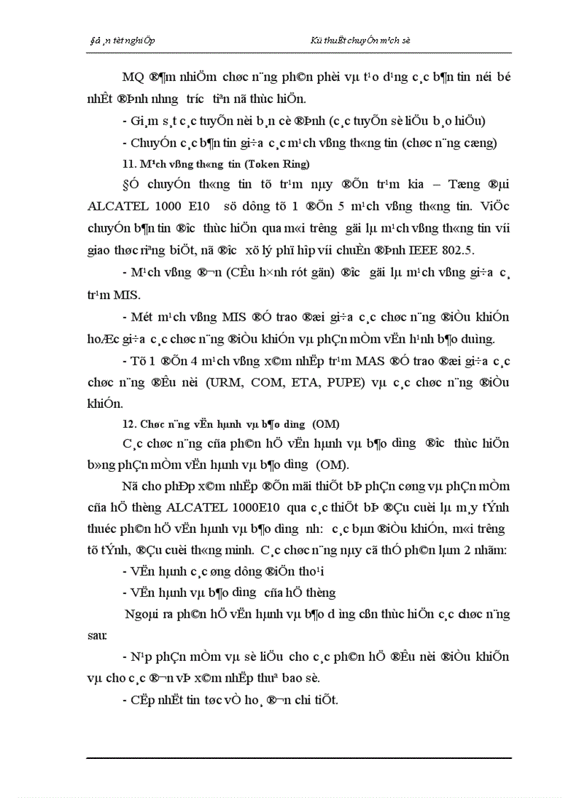 image for page Nghiên cứu tổng quan về kỹ thuật chuyển mạch trong tổng đài ALCATEL 1000 E10 1