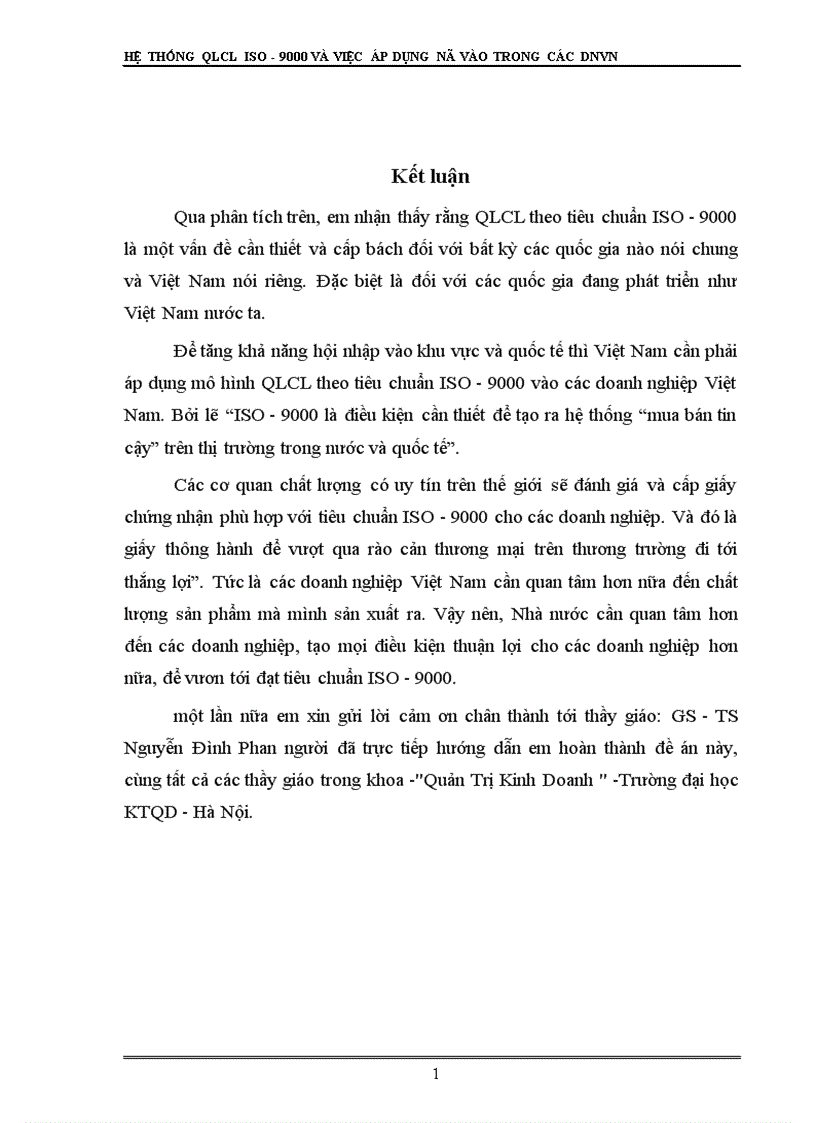 image for page Hệ thống quản lý chất lượng ISO và việc áp dụng nó vào trong các DNVVN