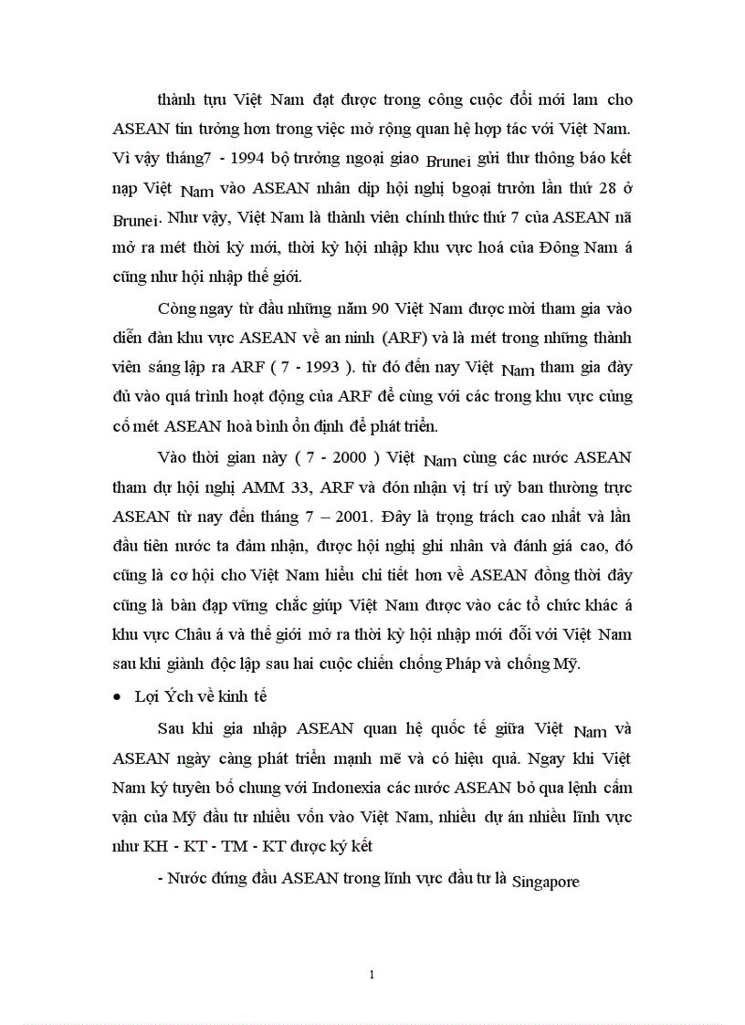 image for page Quan hệ Việt Nam Asean từ 1991 đến nay