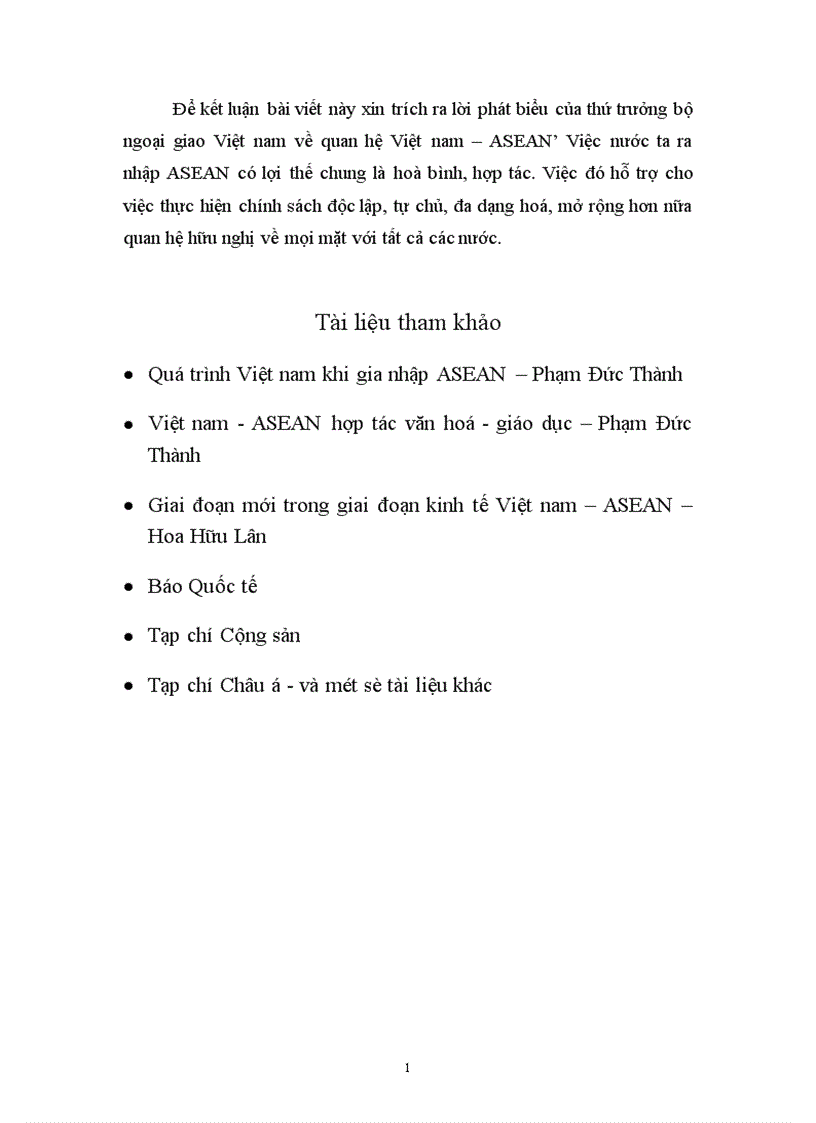 image for page Quan hệ Việt Nam Asean từ 1991 đến nay