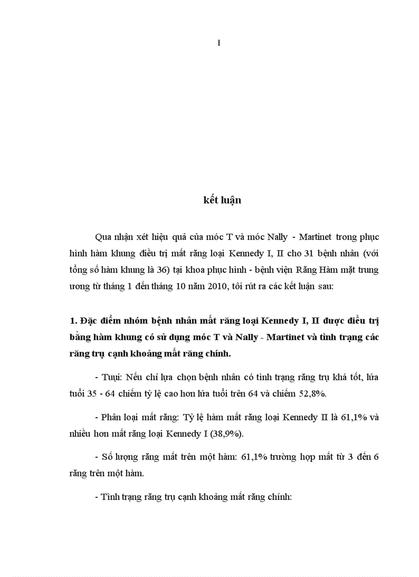 image for page Nhận xét hiệu quả của móc chữ T và móc Nally Martinet trong phục hình hàm khung điều trị mất răng loại Kennedy I II