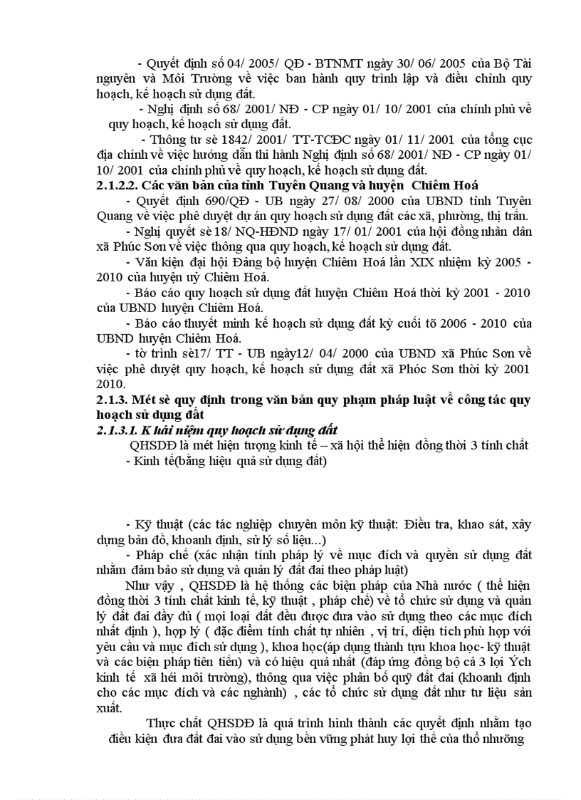 image for page Đánh giá công tác thực hiện quy hoạch sử dụng đất của UBND xã phúc sơn huyện Chiêm Hoá tỉnh Tuyên Quang giai đoạn 2005 2008