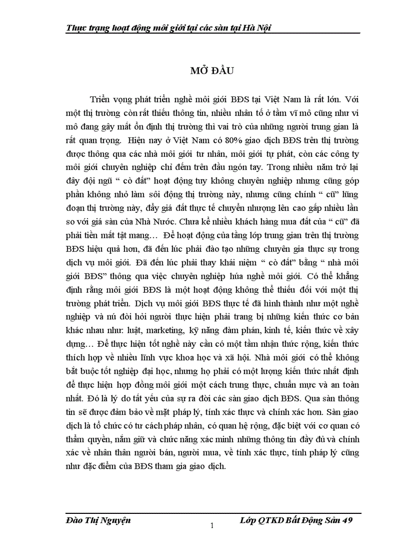 image for page Thực trạng hoạt động của các sàn tại Hà Nội