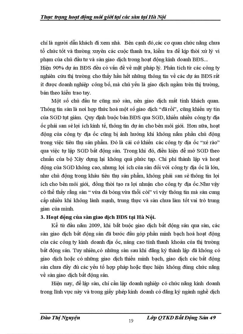 image for page Thực trạng hoạt động của các sàn tại Hà Nội