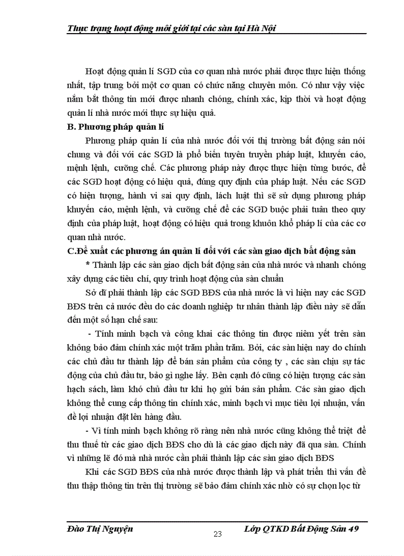 image for page Thực trạng hoạt động của các sàn tại Hà Nội