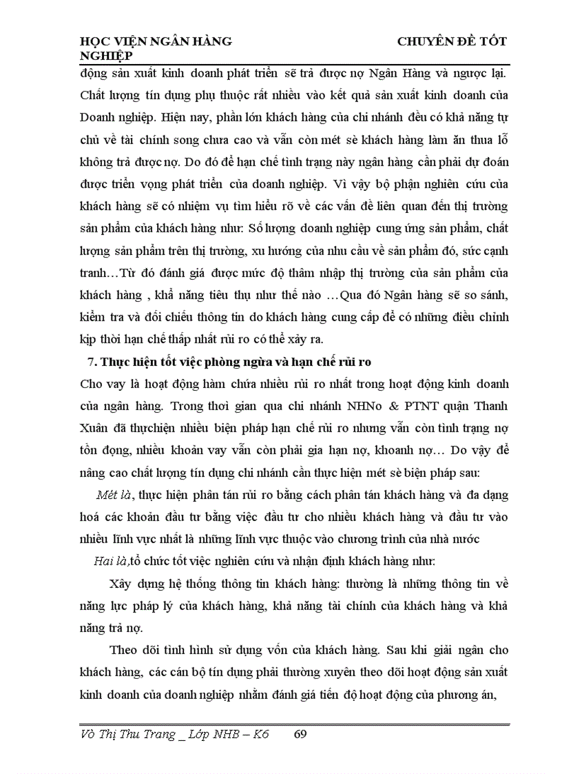 image for page Giải pháp nâng cao chất lượng tín dụng tại chi nhánh NHNo PTNT Quận Thanh Xuân